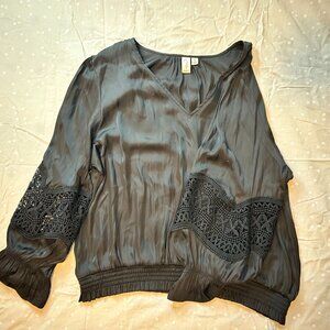 Witchy Black Peasant Blouse